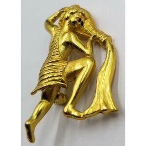 Vintage Aquarius Water Bearer Zodiac Astrology Horoscope Pin Brooch W145